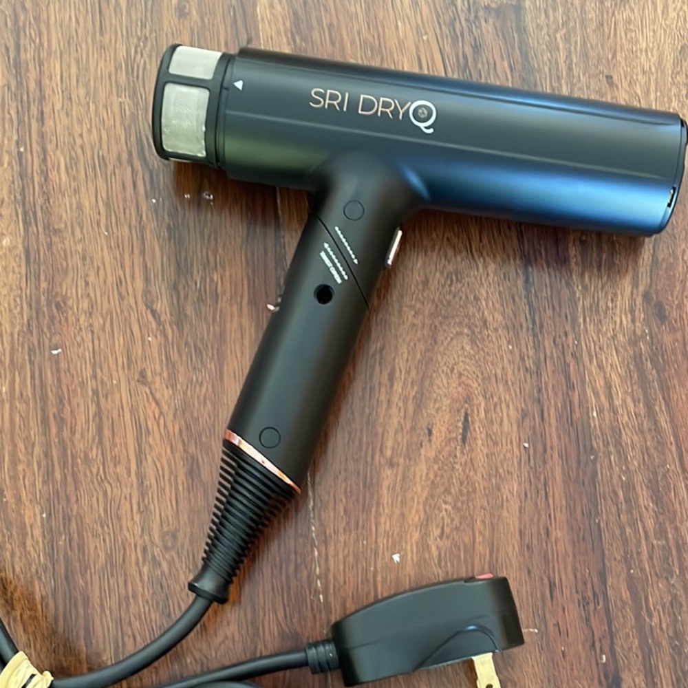 SRI Dry Q Black Hair Dryer with Rose Gold Trim
